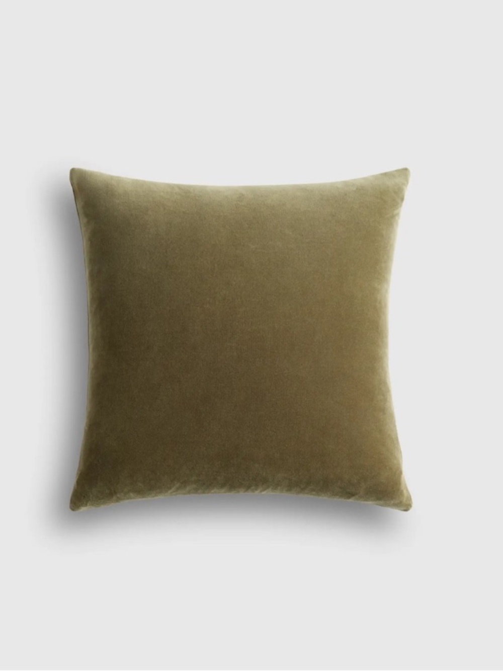QUINCE 20x20 Classic Cotton Velvet Pillow Cover Dusty Olive Green